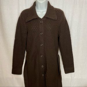 Valerie Stevens full length brown cardigan